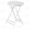 Plastic Fold Out Stool with White Frame - White
