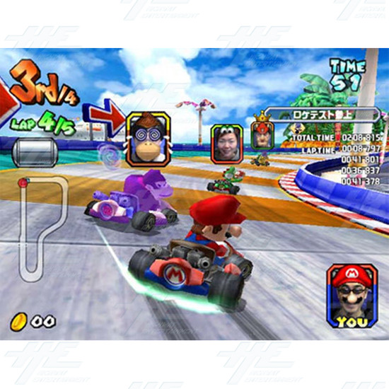 Mario Kart Arcade GP 2 Driving Machine - 4 Player Set - Screenshot